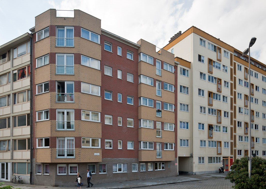 Dobbelslot Gevelbeeld van het appartementsgebouw Dobbelslot 1-69