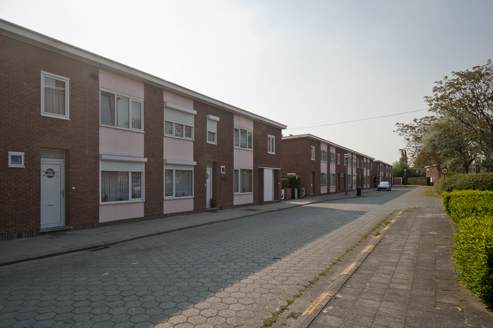 Groeningestraat Gevelzicht van de huizen in de Groeningestraat