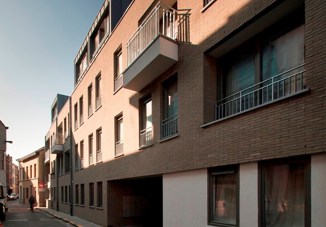 Huidevetterken Gevelbeeld van het appartementsgebouw in Huidevetterken