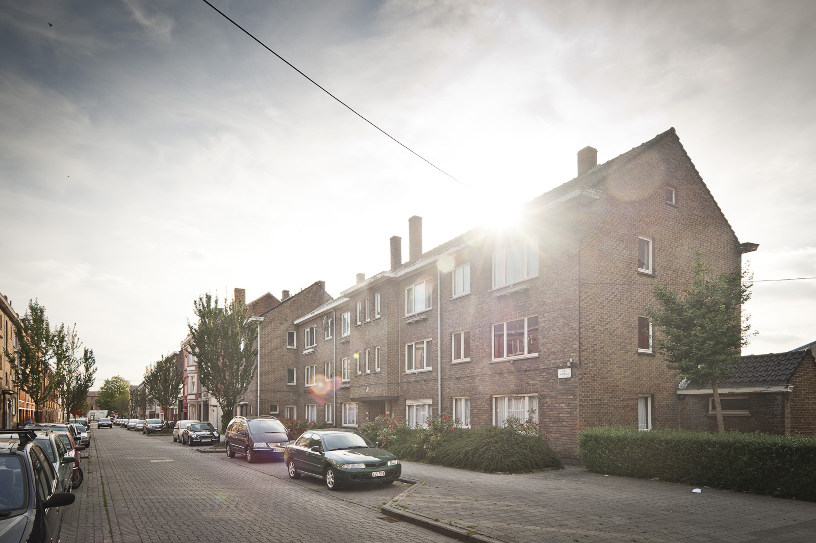 Manchesterstraat. Gevelbeeld van de woningen in de Manchesterstraat